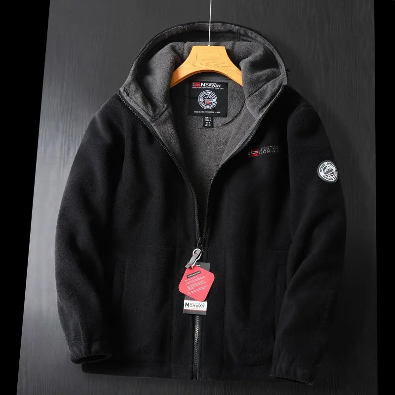 Men’s Thick Fleece Hooded Winter Jacket