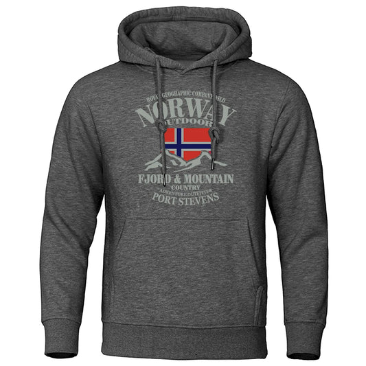Norway Fjord Mountain Hoodies For Men Autumn Street S-Xxl Hoodie Loose Fashion High Quality Hoody Oversize Casual Clothing Women