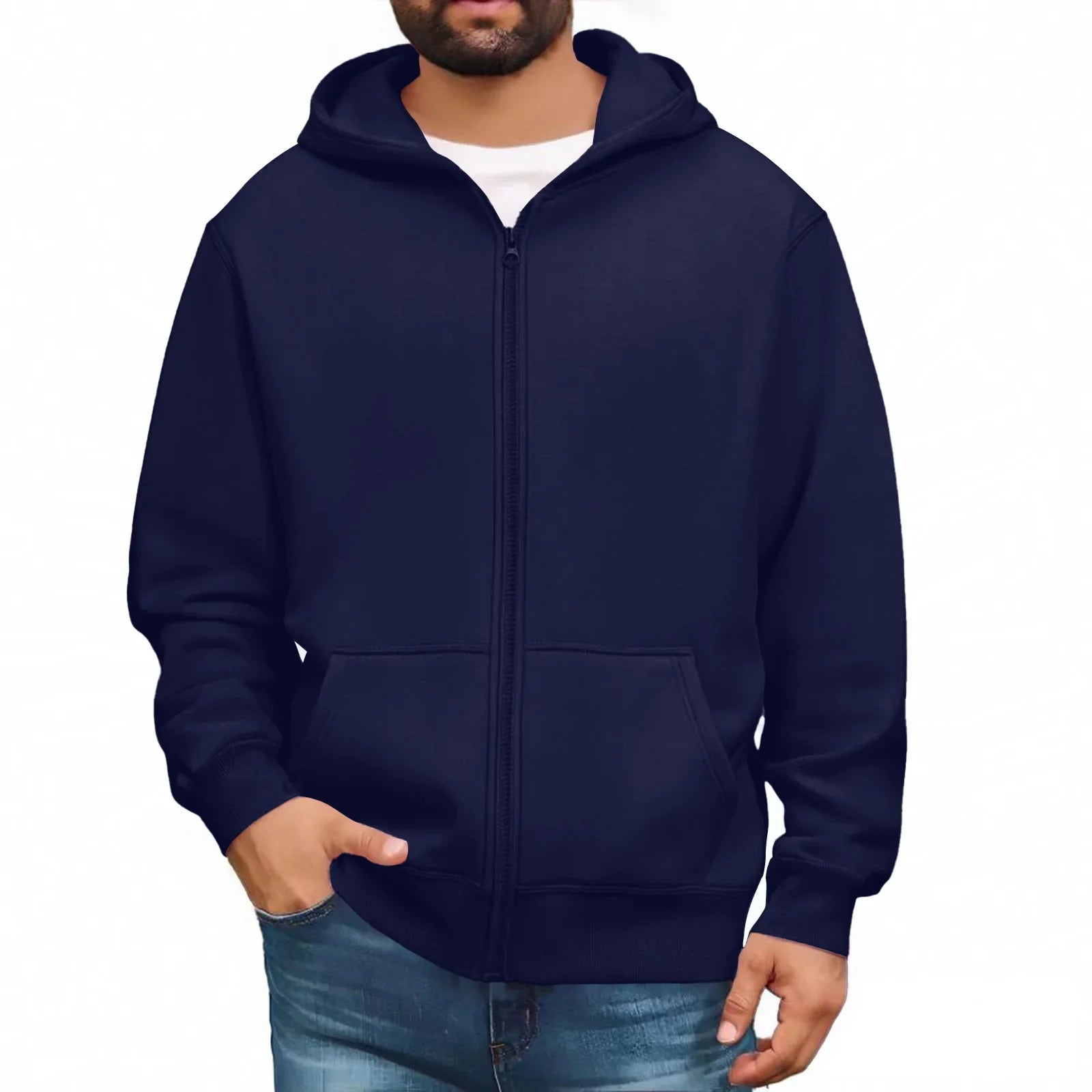 Men’s Basic Hooded Sweatshirt Jacket