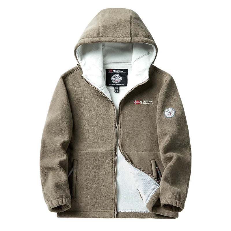Men’s Thick Fleece Hooded Winter Jacket