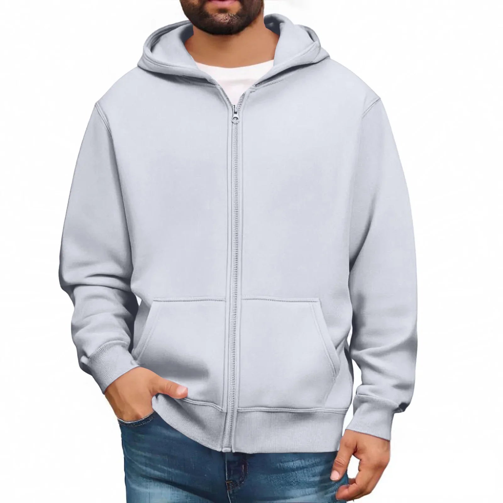 Men’s Basic Hooded Sweatshirt Jacket