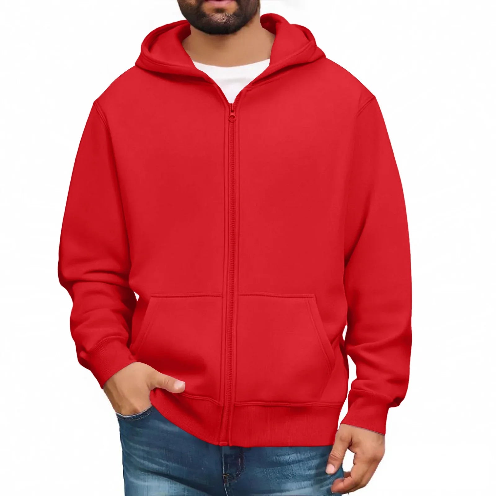 Men’s Basic Hooded Sweatshirt Jacket