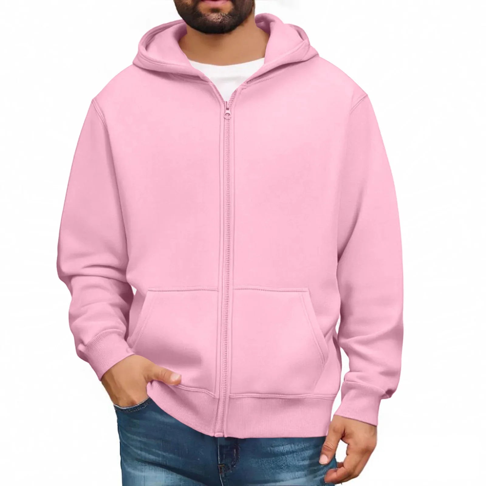 Men’s Basic Hooded Sweatshirt Jacket