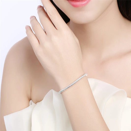 Elegant Sterling Silver Snake Chain Bracelet for Women