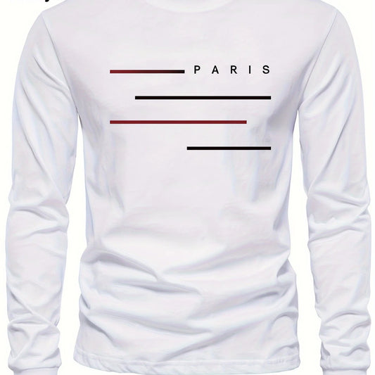 Men's autumn and winter 100% pure cotton loose casual sports letter legend pattern printed round neck long sleeved T-shirt