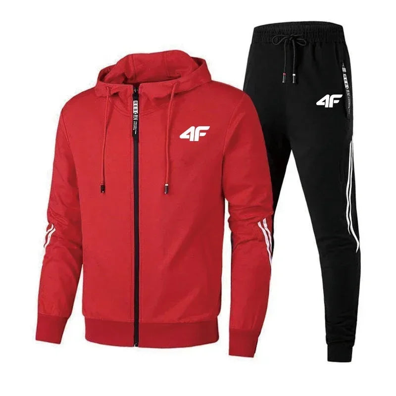 Men’s Street Style Zipper Tracksuit Set
