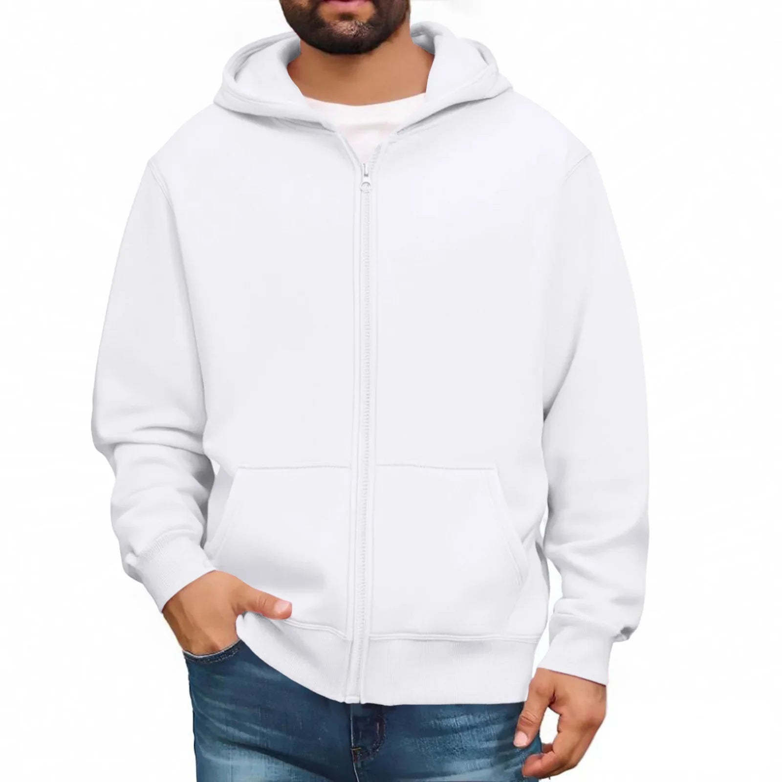 Men’s Basic Hooded Sweatshirt Jacket