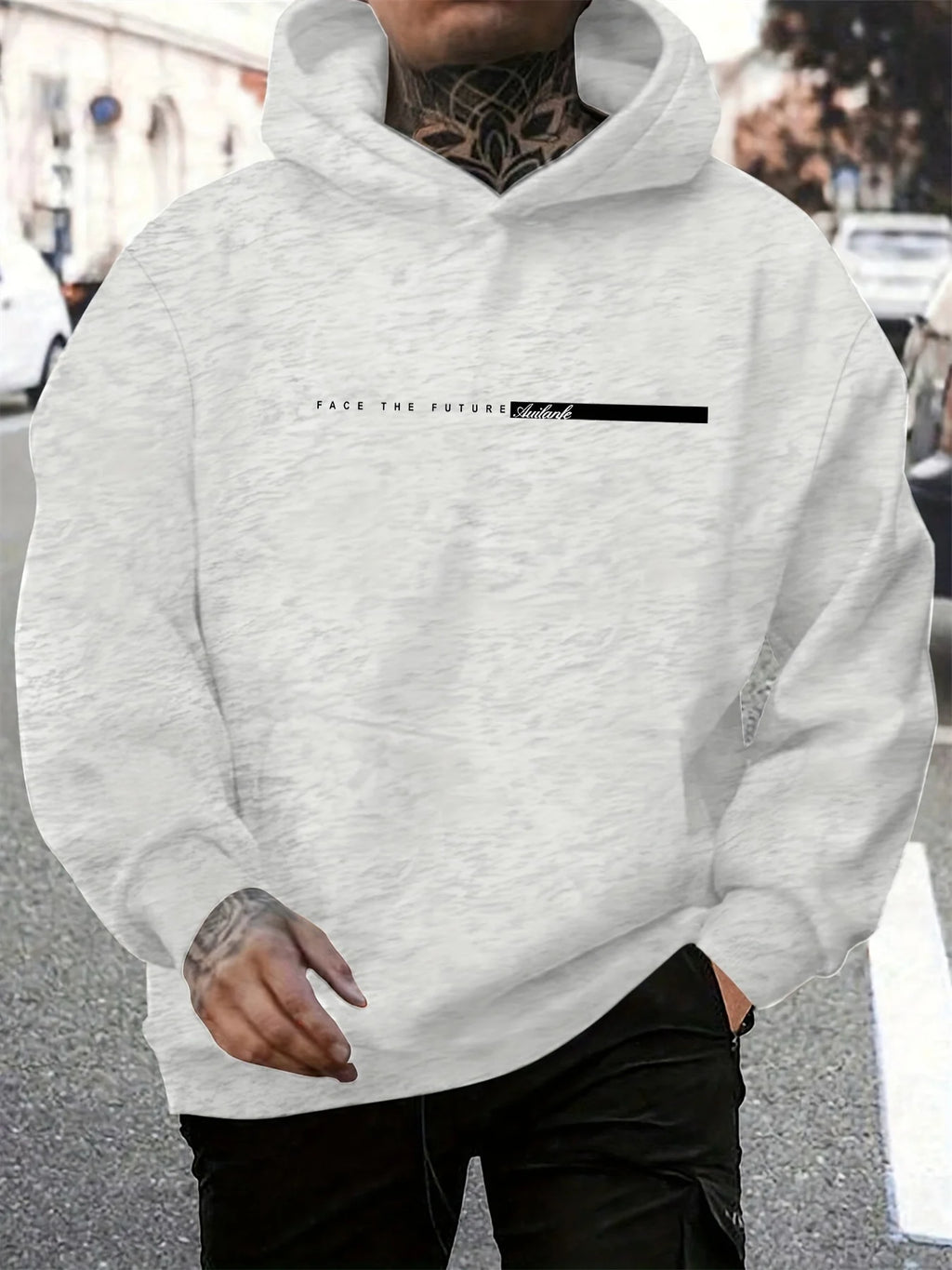 Men’s “Face the Future” Printed Hoodie