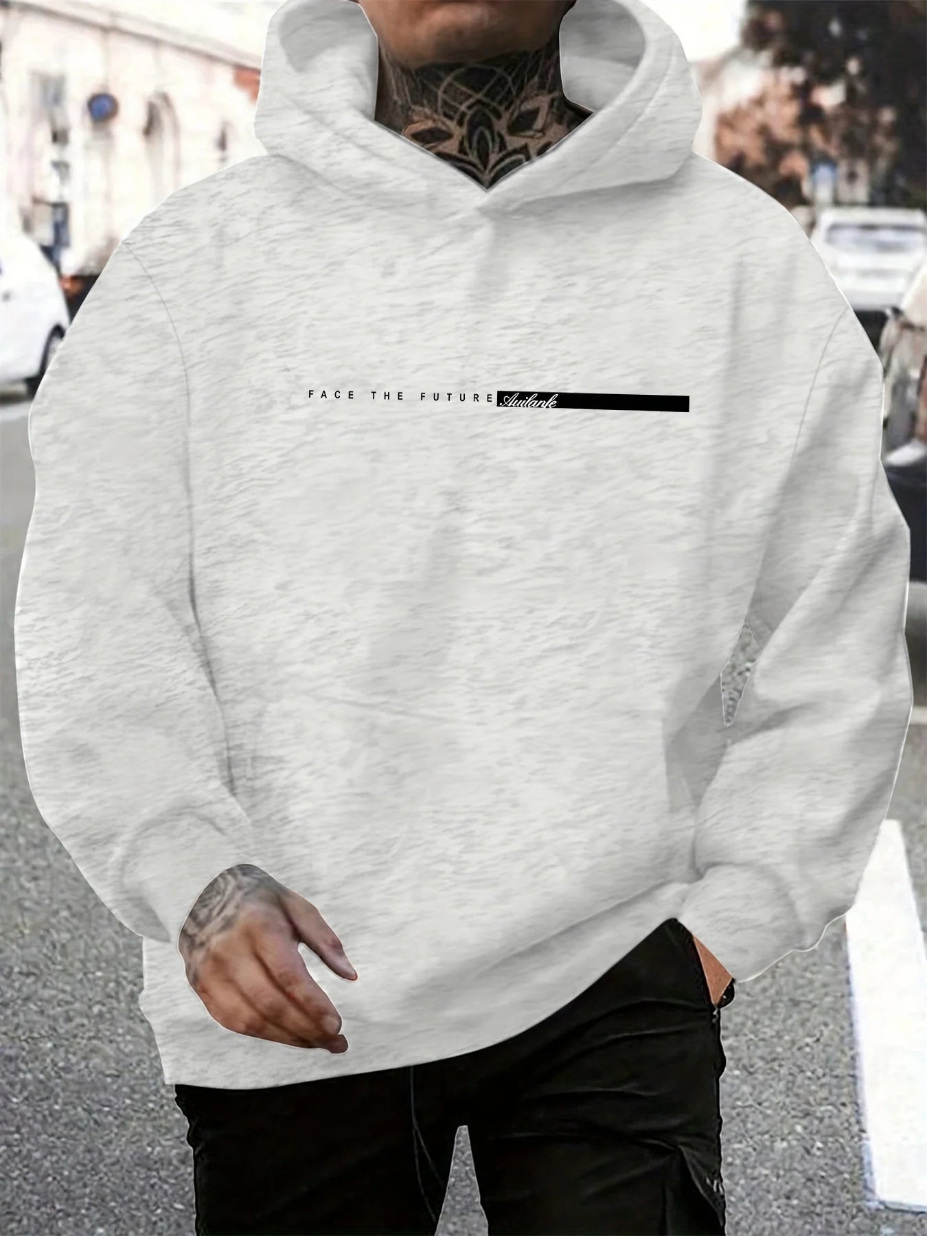 Men’s “Face the Future” Printed Hoodie