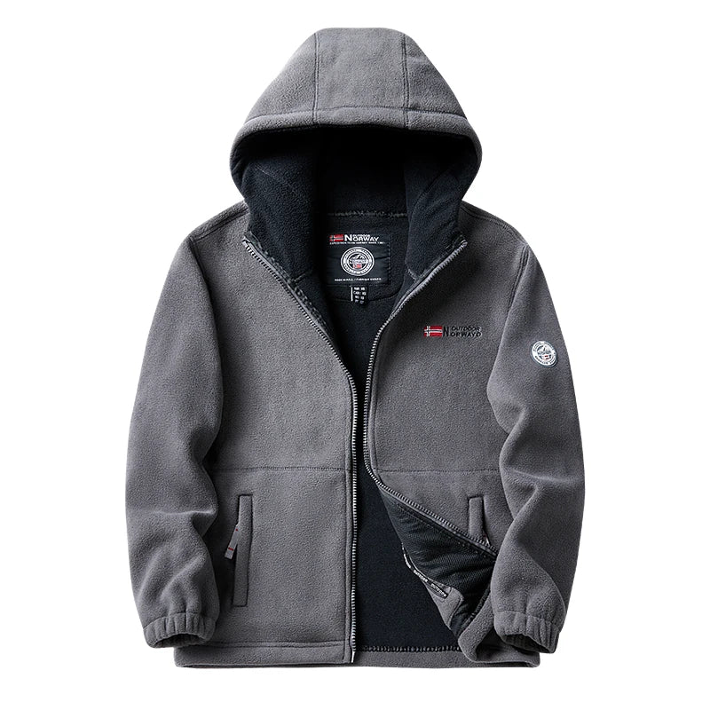 Men’s Thick Fleece Hooded Winter Jacket