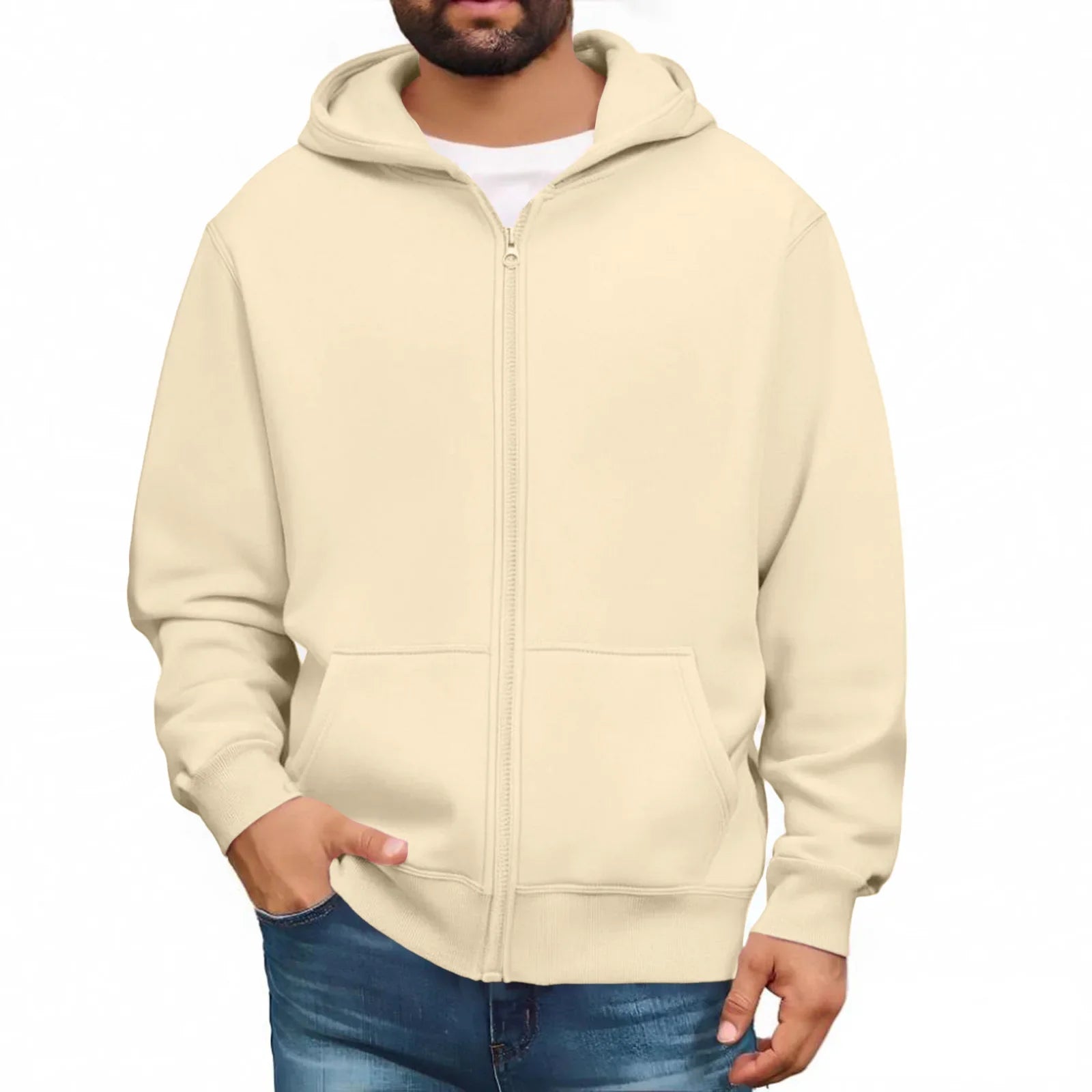 Men’s Basic Hooded Sweatshirt Jacket