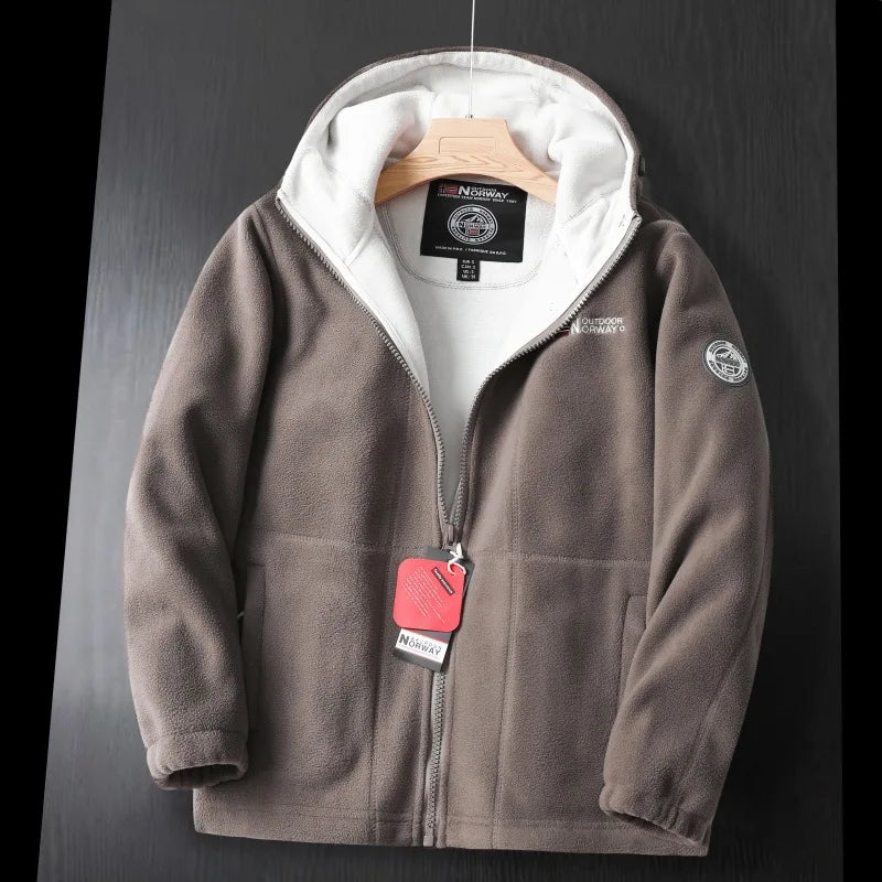Men’s Thick Fleece Hooded Winter Jacket