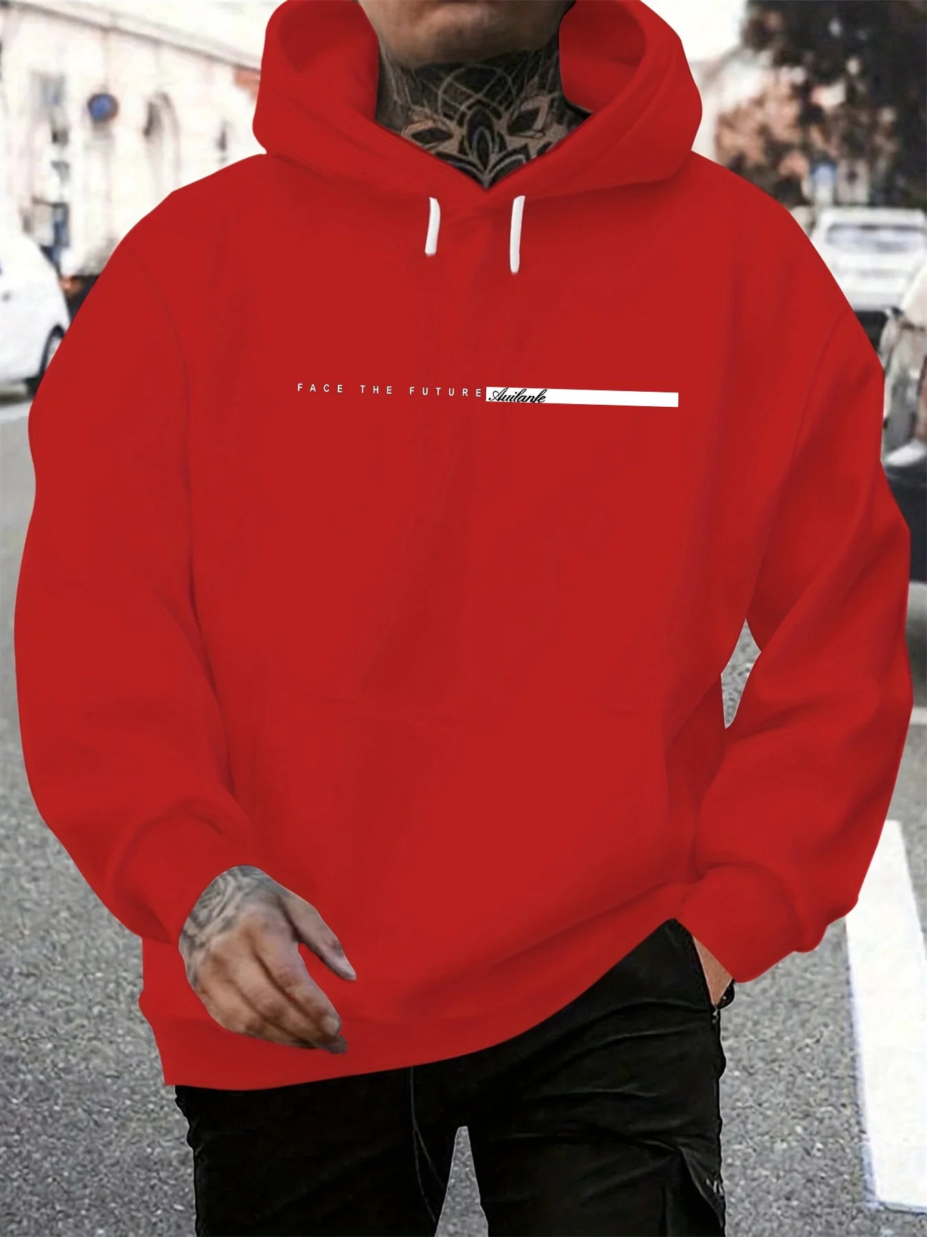 Men’s “Face the Future” Printed Hoodie