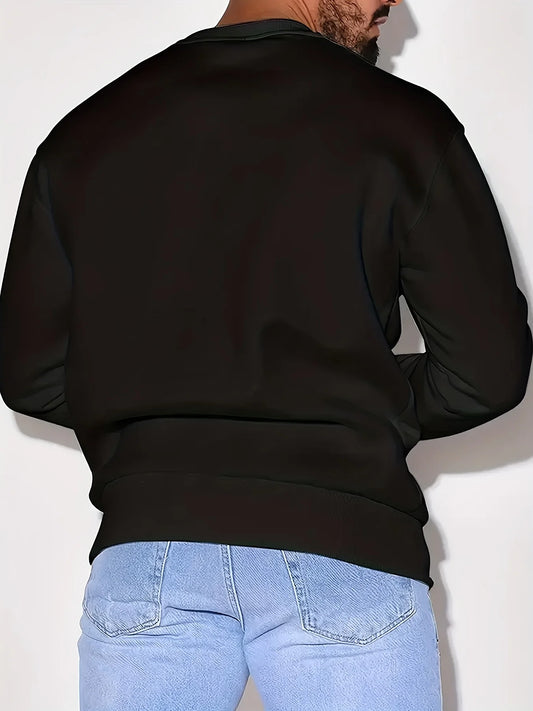 Men's autumn and winter fashionable casual loose California letter pattern printed long sleeved round neck sweatshirt