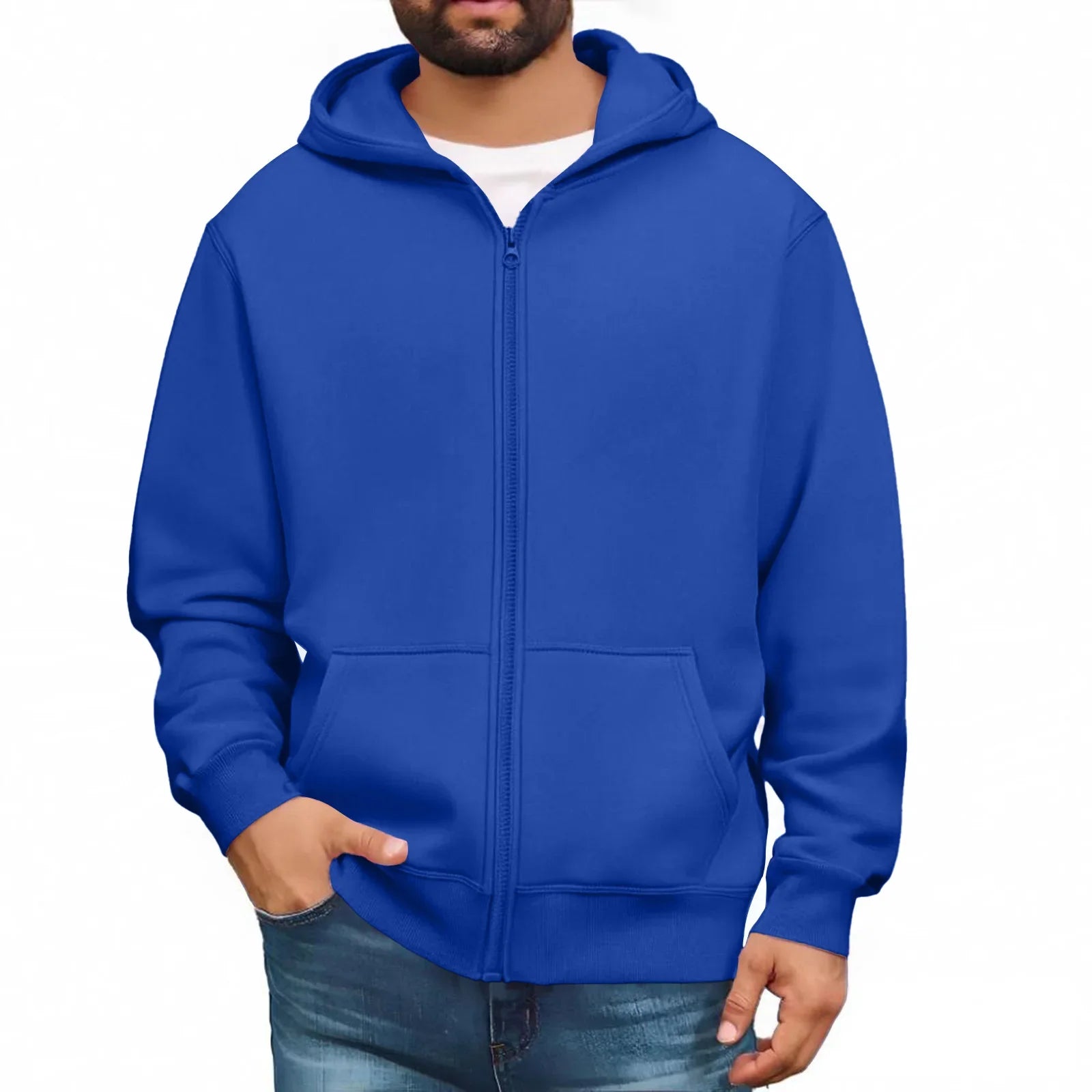 Men’s Basic Hooded Sweatshirt Jacket