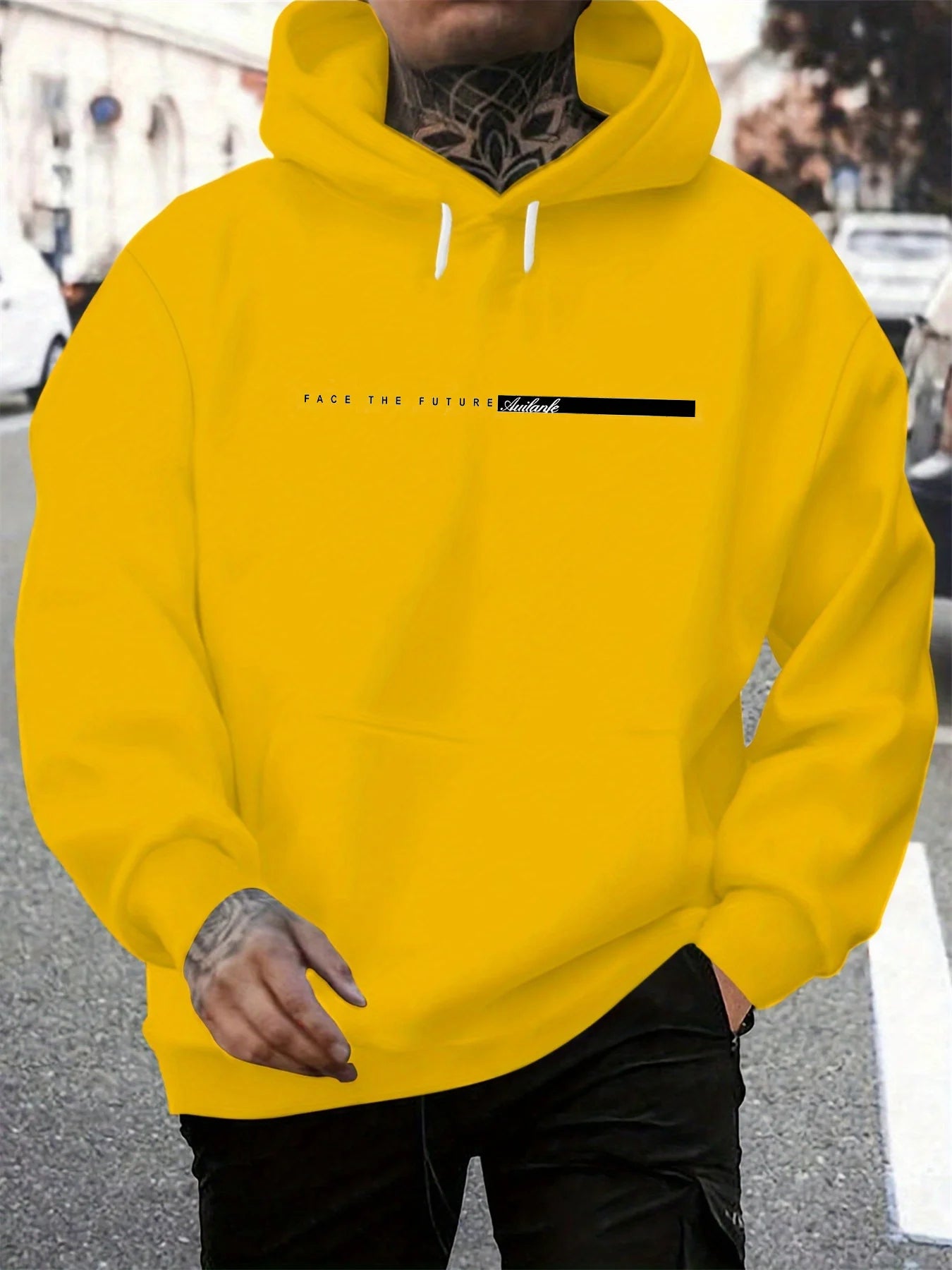 Men’s “Face the Future” Printed Hoodie