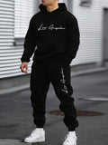 Men’s Los Angeles Print Velvet Tracksuit Set