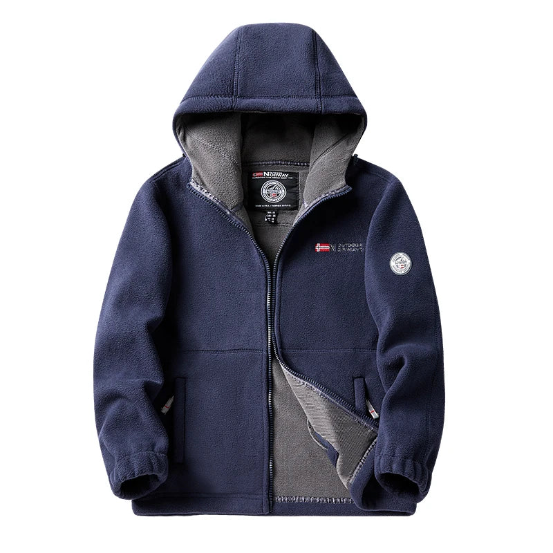 Men’s Thick Fleece Hooded Winter Jacket