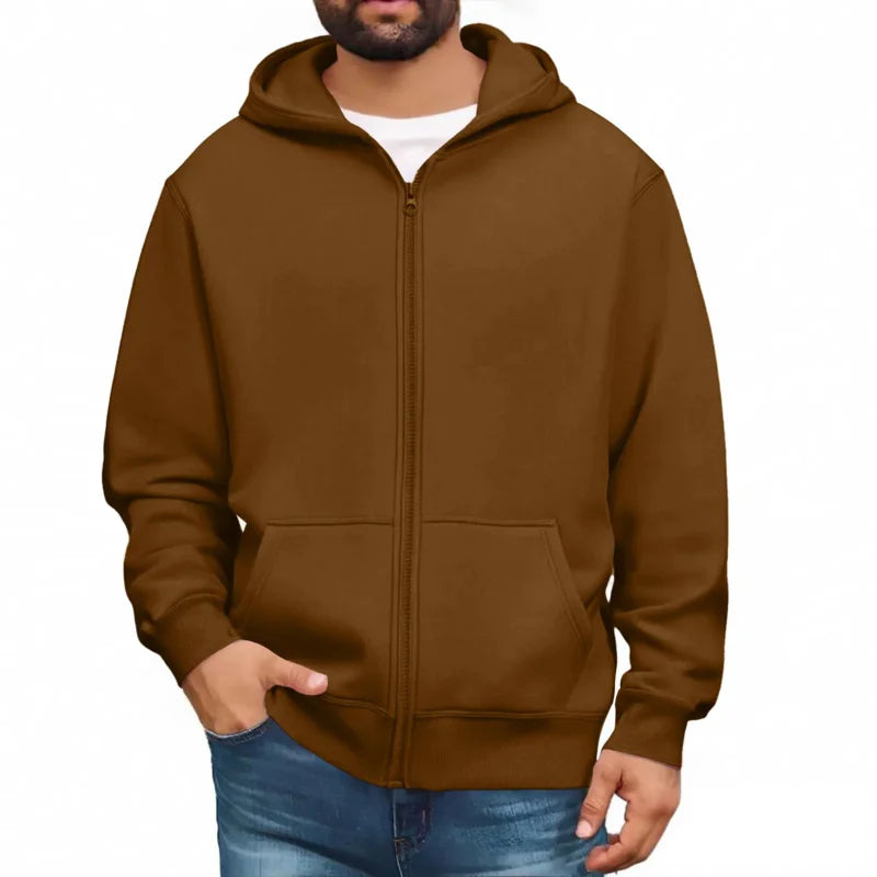 Men’s Basic Hooded Sweatshirt Jacket