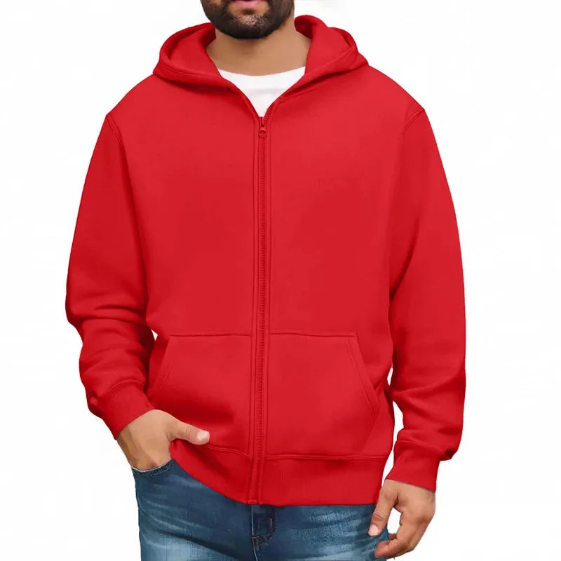 Men’s Basic Hooded Sweatshirt Jacket