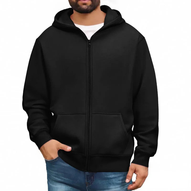 Men’s Basic Hooded Sweatshirt Jacket