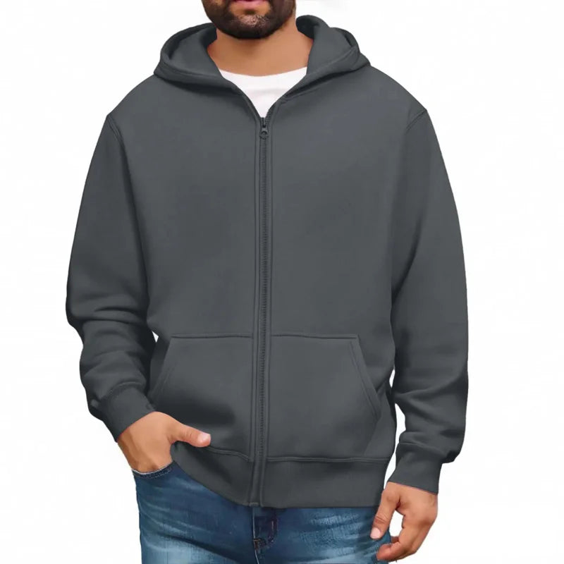 Men’s Basic Hooded Sweatshirt Jacket